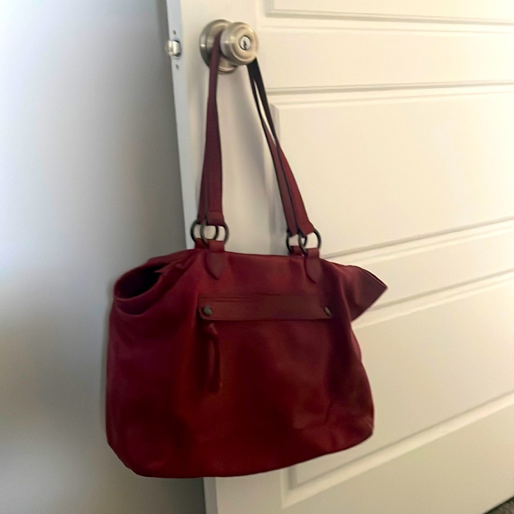 FRYE XL RED CLAY MELISSA SHOPPER TOTE